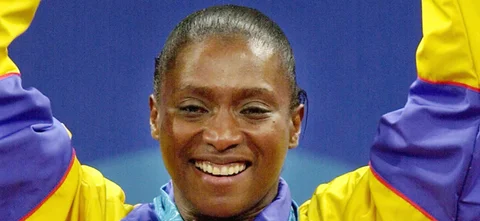 María Isabel Urrutia fue la primera ganadora de un oro olímpico para Colombia. Foto: AFP