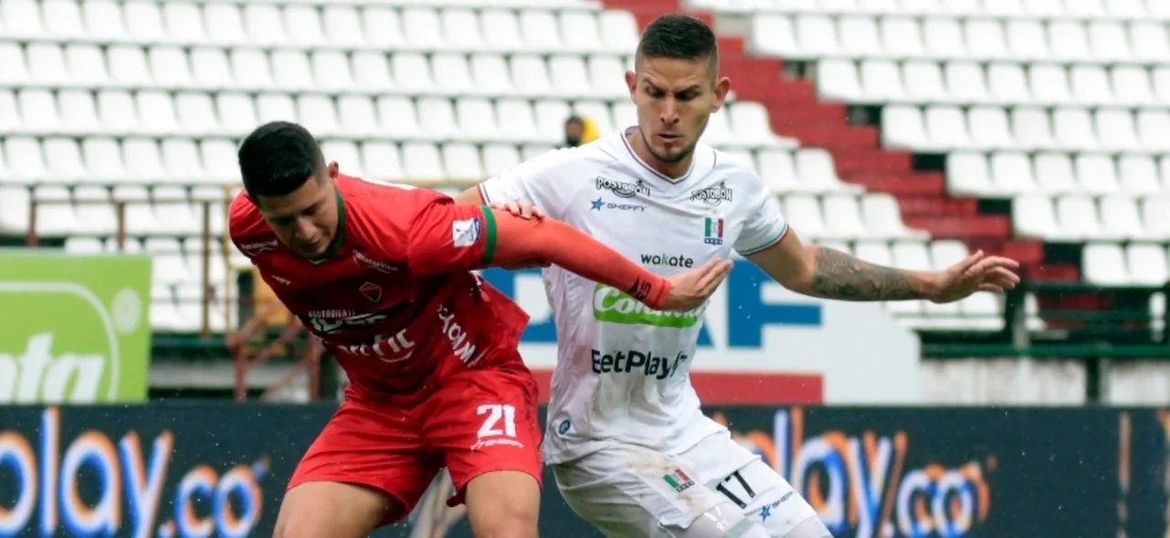 Once Caldas y Patriotas empataron 1-1. Foto: VizzorImage / John Jairo Bonilla