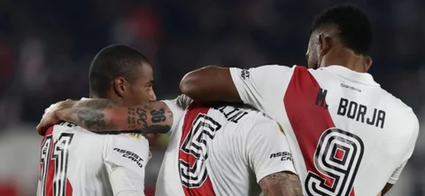 Borja volvió a ser titular y anotó su segundo gol en River / AFP