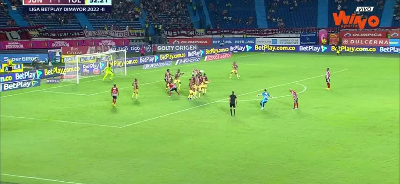 Así fue el tiro libre de Viera en contra de Deportes Tolima