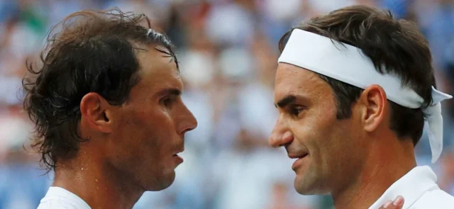 Rafael Nadal y Roger Federer. Foto: AFP