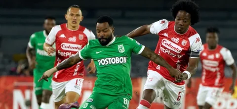 En tablas quedó el juego entre Santa Fe y Nacional. / Foto: VizzorImage - Andres Rot