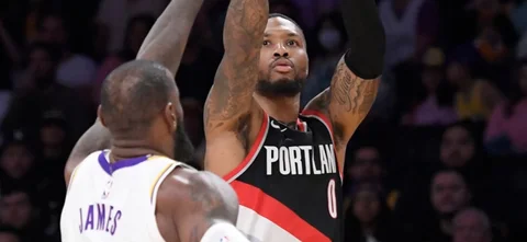 Damian Lillard y Lebron James. Foto: AFP