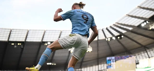 Haaland se reportó con doblete / AFP