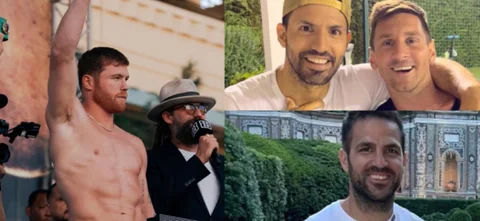 La respuesta de Kun Agüero y Fábregas a Canelo por Messi. / Foto: Instagram kunaguero, cescf4bregas y Twitter Canelo