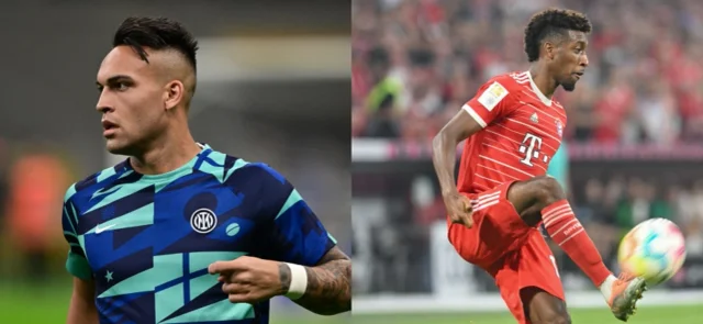 Lautaro Martínez y Kingsley Coman. Foto: AFP