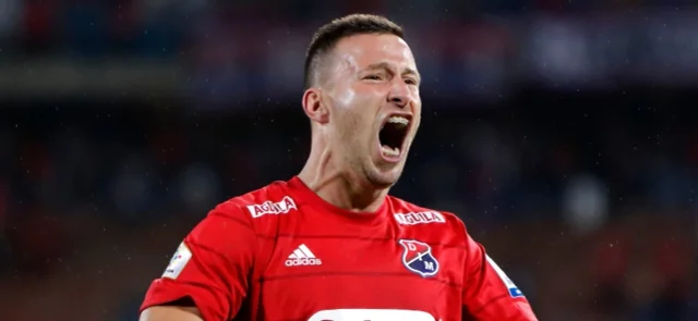 Luciano Pons fue el máximo goleador de Independiente Medellín en 2022. Foto: VizzorImage / Andrés Álvarez