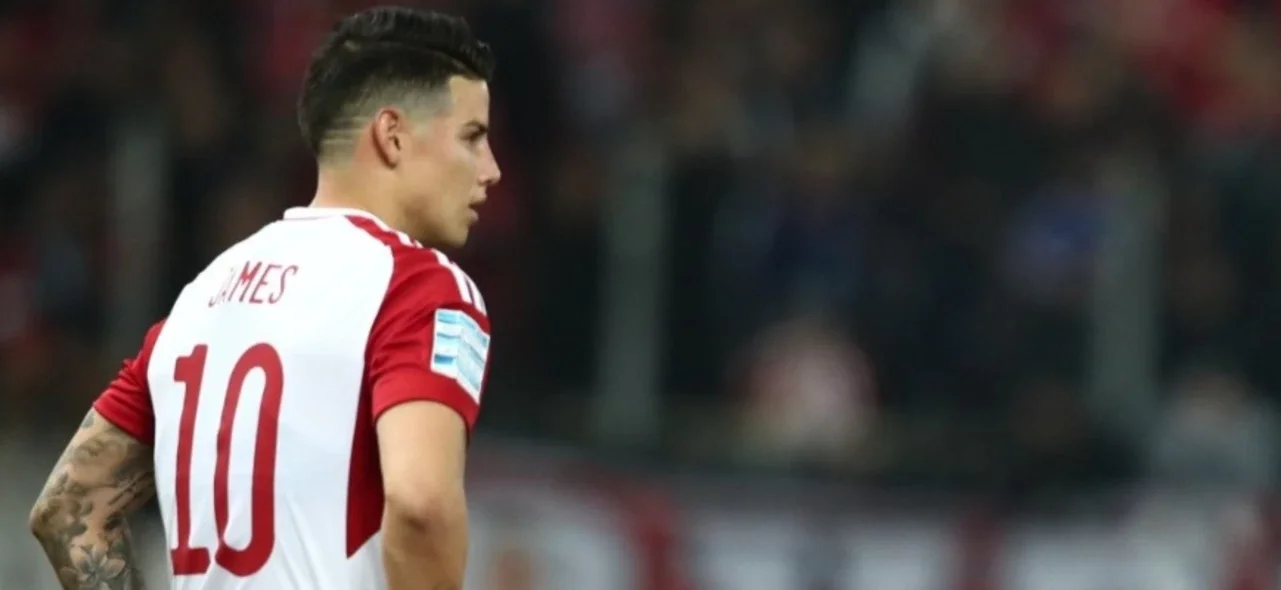 Así se vio a James Rodríguez en entrenamientos con Olympiacos. / Foto: Olympiacos.