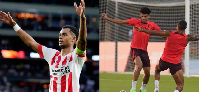 Luis Díaz y Cody Gakpo en Liverpool.