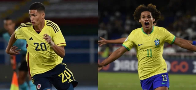 Colombia y Brasil se enfrentan por el Sudamericano Sub-20. Foto: AFP
