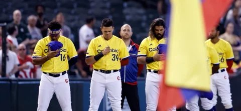 Equipo colombiano de béisbol. Foto: AFP