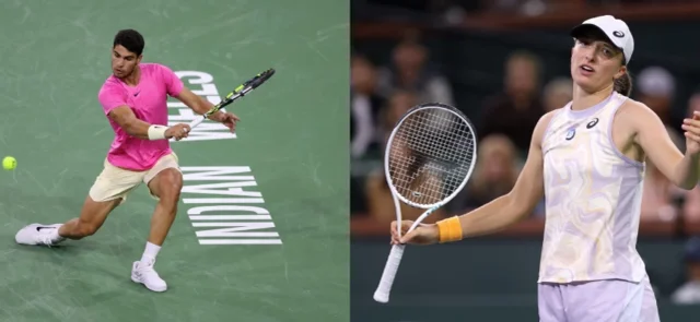 Alcaraz y Swiatek a cuartos de final en Indian Wells. / Foto: AFP.