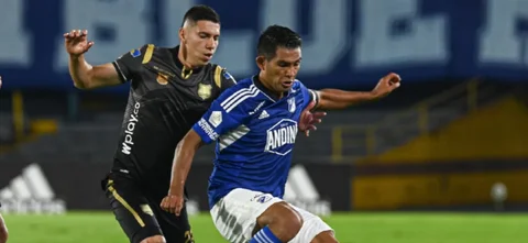 Millonarios cedió puntos con empate 2-2 ante Águilas Doradas. / Foto: VizzorImage - Samuel Norato