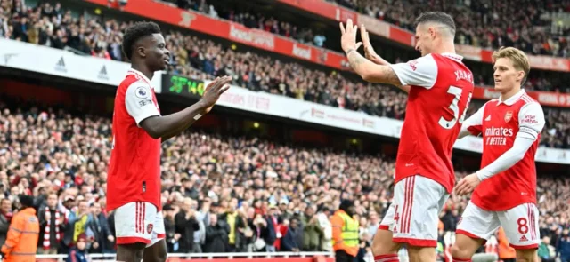 Contundente goleada de Arsenal 4-1 sobre Crystal Palace / AFP