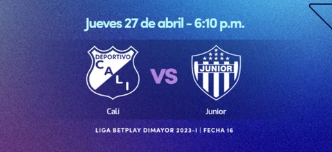 Cali recibe a Junior en la fecha 16 de la Liga BetPlay.