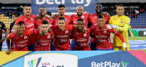 Esta fue la acción de gol que tuvo Pasto ante Águilas Doradas. / Foto: Vizzorimage.