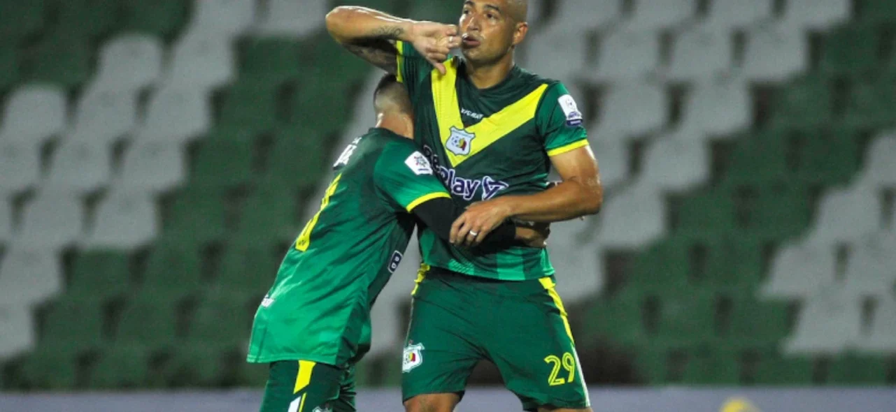 Diego Echeverri celebra su doblete vs. Atlético - VizzorImage / Ricardo Vejarano