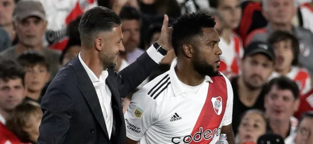 Miguel Borja no ha tenido el mismo protagonismo en River Plate / AFP