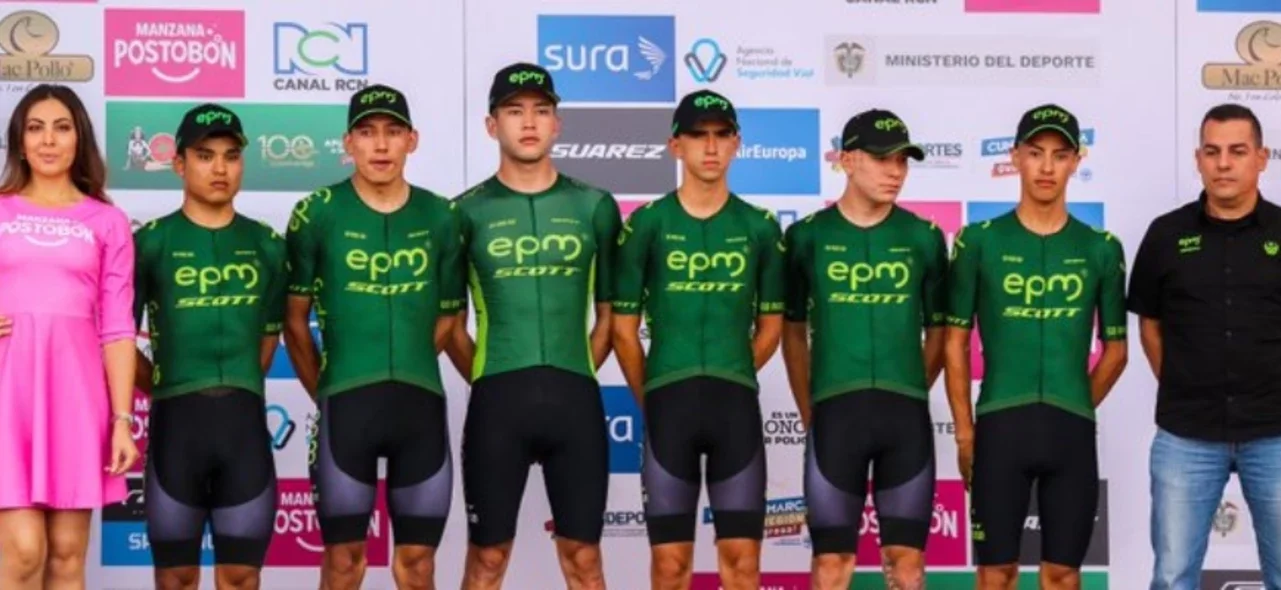 Jhonatan Chaves fue el ganador de la etapa 1 de la Vuelta a la Juventud. / Foto: Twitter EPMCiclismo.