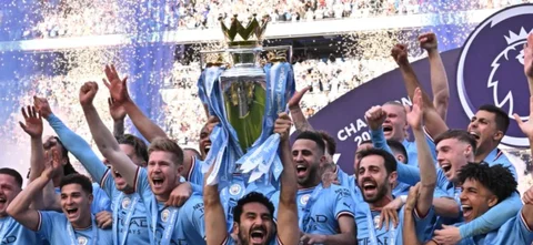 Manchester City celebró el título de la Premier League / AFP
