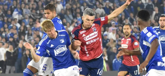 Millonarios y Medellín se enfrentan en la fecha 1 de cuadrangulares. / Foto: VizzorImage / Felipe CaiceVizzorImage