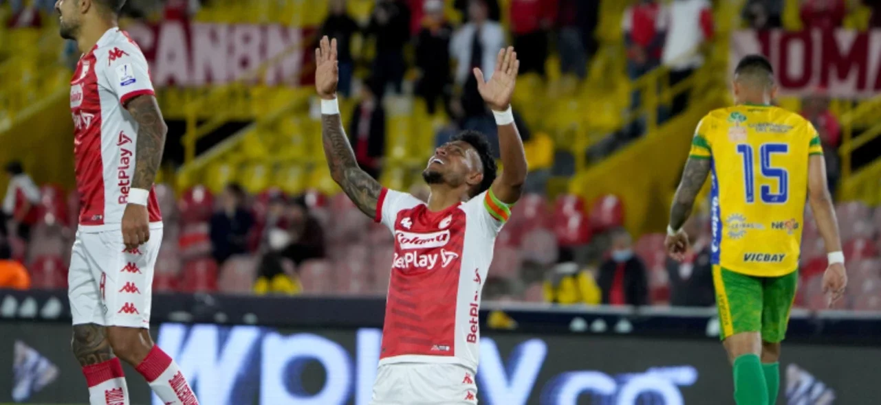 Wilson Morelo celebra su segundo gol liguero - VizzorImage / Andres Rot