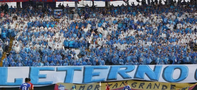 Hinchada de Millonarios. Foto: VizzorImage / Andres Rot