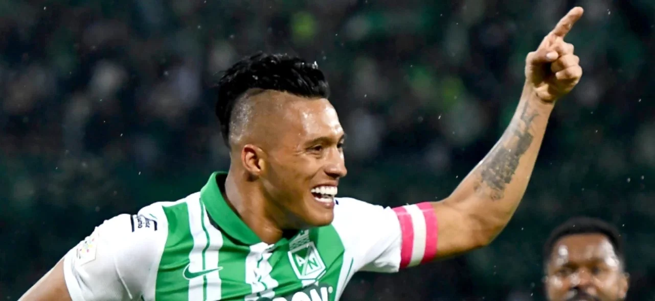 Sebastián Gómez celebrando gol ante Medellín - VizzorImage / Luis Benavides