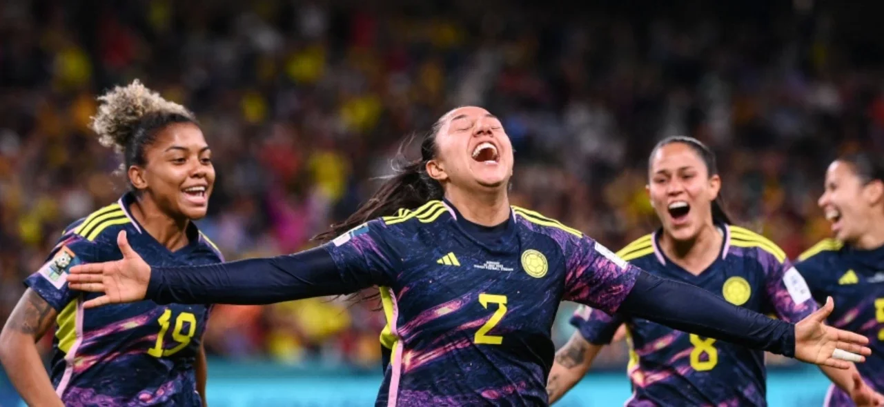 Manuela Vanegas celebrando su gol - Foto - AFP