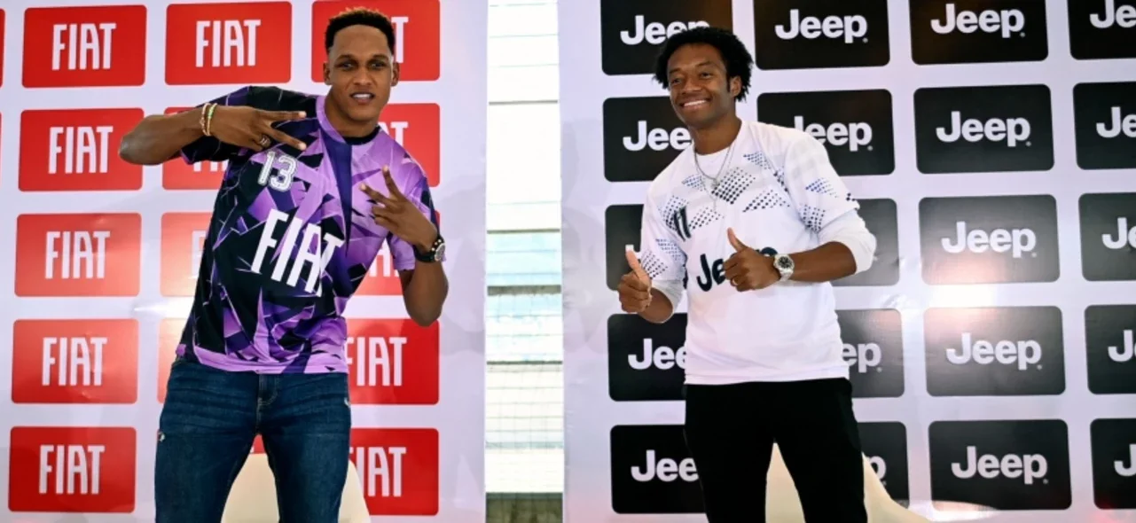 Yerry Mina y Juan Guillermo Cuadrado - Foto: AFP