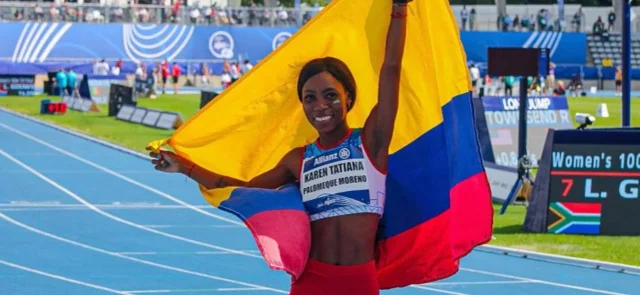 Karen Palomeque se bañó en oro | Foto: @MinDeporteCol
