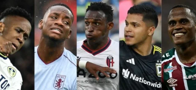 Luis Sinisterra, Jader Durán, Jhon Lucumí, Juan Hernández y Jhon Arias - Fotos AFP