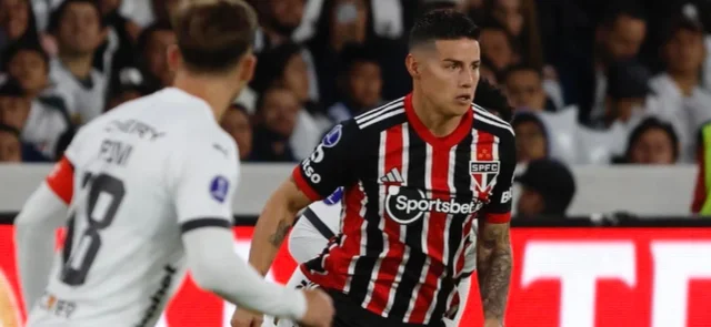 James Rodríguez y los pocos minutos en Sao Paulo. / Foto: Twitter Sao Paulo.