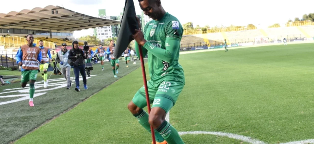 Así celebró David Camacho su tercer gol en liga - VizzorImage / Felipe Caicedo