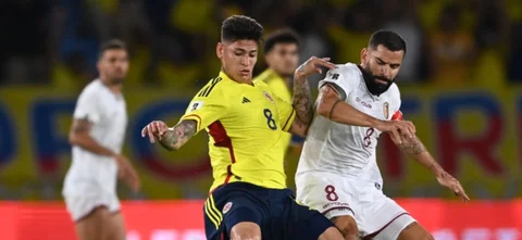 Jorge Carrascal ante Venezuela - Foto: AFP