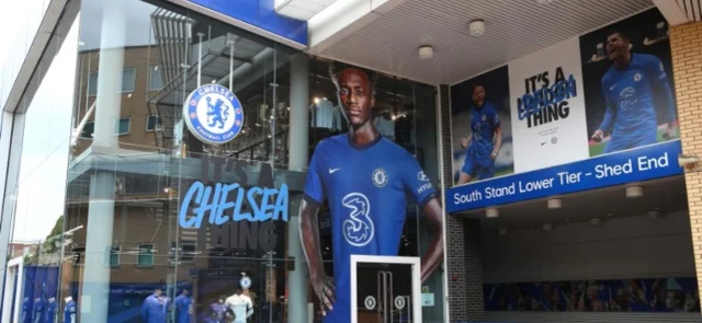 Entrada al estadio Stamford Bridge de Chelsea.