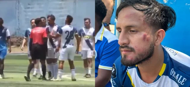 Pelea en fútbol amateur de Ecuador - Fotos - @sbasantes92 y @aillingworth96)