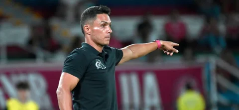 Lucas González da sus declaraciones luego del partido con Alianza Petrolera - VizzorImage / Oswaldo Paez