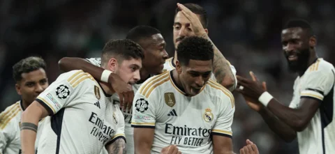 Jude Bellingham celebra su primer gol con Real Madrid en Champions - AFP