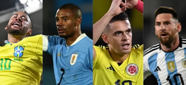 Neymar, Nicolás de la Cruz, Rafael S. Borré y Lionel Messi - AFP