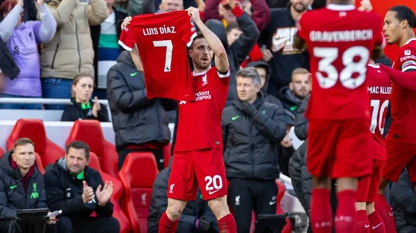 ¡Sentido mensaje! Diogo Jota le dedicó su gol a Luis Díaz