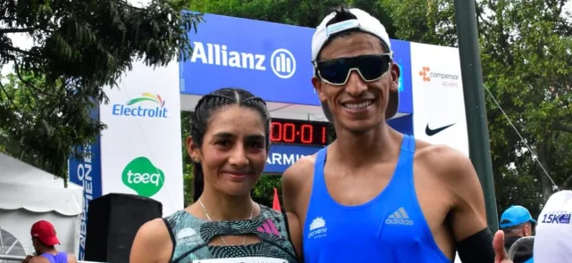 Angie Orjuela e Iván González, los campeones de la Allianz 15K 2023 / Foto prensa