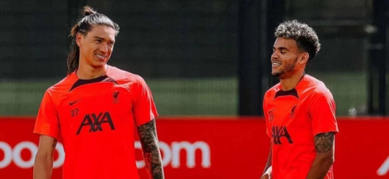 Luis Díaz y Darwin Núñez llegaron juntos a Barranquilla / Foto Liverpool