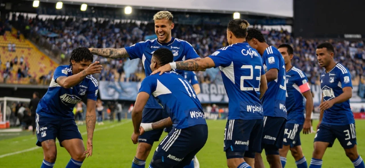Millonarios se quedó con los puntos ante Santa Fe. / Foto: Vizzorimage.