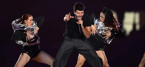 Sebastián Yatra - Cantante colombiano en inauguración de Santiago 2023 - AFP
