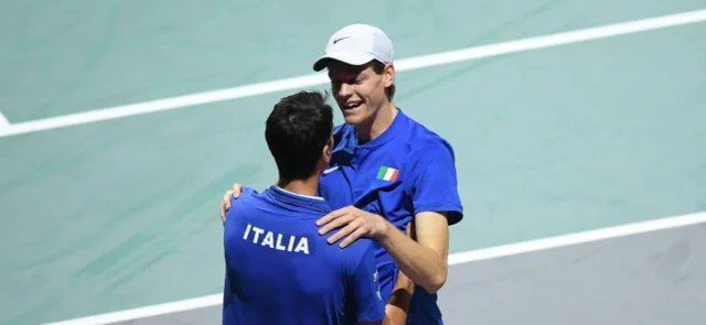 Equipo italiano de Copa Davis. Foto: AFP