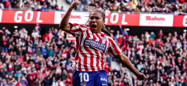 Leicy Santos - Delantera colombiana de Atlético de Madrid - X: @AtletiFemenino