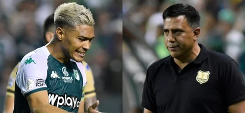 Teófilo Gutiérrez (Deportivo Cali) vs. César Farías (Águilas Doradas) - VizzorImage / Gabriel Aponte