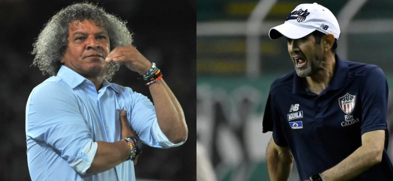 Alberto Gamero entrenador de Millonarios y Arturo Reyes, de Junior - VizzorImage