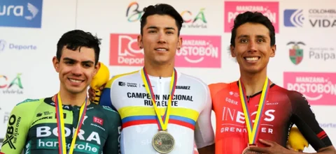 Así fue la intensa batalla entre Nairo, Egan y Sergio Higuita. / Foto: Carlos Cruz – Fedeciclismo.
